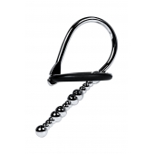 Серебристый уретральный плаг-бусины TOYFA Metal с мягким фиксириющим кольцом - ToyFa - купить с доставкой в Якутске