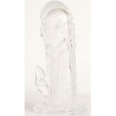 Прозрачная гелевая насадка с клиторальным отростком - 13 см. - Toyfa Basic - в Якутске купить с доставкой