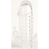 Гелевая прозрачная насадка с 2 отростками - 13 см. - Toyfa Basic - в Якутске купить с доставкой