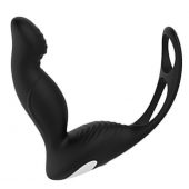 Черный вибромассажер простаты P-PLEASER W ERECTION ENHANCE - Dream Toys - в Якутске купить с доставкой