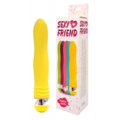 Желтый эргономичный вибратор Sexy Friend - 17,5 см. - 1137