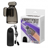 Дымчатая насадка-мастурбатор с вибрацией Vibrating Crystal Cap III - Baile - в Якутске купить с доставкой