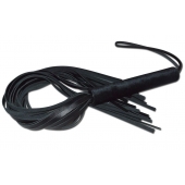 Чёрная кожаная плеть с жесткой ручкой - 63 см. - Sitabella - купить с доставкой в Якутске