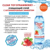 Очищающий спрей для игрушек CLEAR TOY Strawberry - 100 мл. - Биоритм - купить с доставкой в Якутске