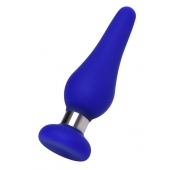 Синяя силиконовая анальная втулка с ограничителем - 10 см. - ToyFa в Якутске Синяя силиконовая анальная втулка с ограничителем - 10 см. - ToyFa