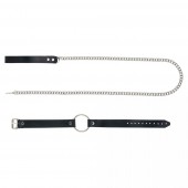 Черный поводок и чокер с кольцом Rada - Rebelts - купить с доставкой в Якутске