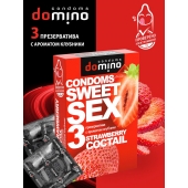 Презервативы для орального секса DOMINO Sweet Sex с ароматом клубничного коктейля  - 3 шт. - Domino - купить с доставкой в Якутске