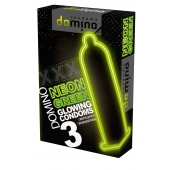 Презервативы DOMINO Neon Green со светящимся в темноте кончиком - 3 шт. - Domino - купить с доставкой в Якутске