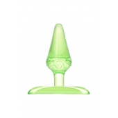 Зеленая анальная втулка с ограничителем - 6,5 см. - Toyfa Basic в Якутске Зеленая анальная втулка с ограничителем - 6,5 см. - Toyfa Basic
