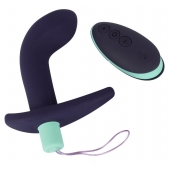 Темно-фиолетовый вибростимулятор простаты с пультом ДУ Remote Controlled Prostate Plug - Orion - в Якутске купить с доставкой