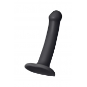 Черный фаллос на присоске Silicone Bendable Dildo S - 17 см. - Strap-on-me - купить с доставкой в Якутске