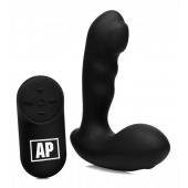 Черный стимулятор простаты Alpha-Pro 7X P-Milker Silicone Prostate Stimulator with Milking Bead - XR Brands - в Якутске купить с доставкой