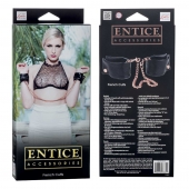 Черные мягкие наручники Entice French Cuffs с цепью - California Exotic Novelties - купить с доставкой в Якутске