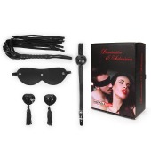 Эротический набор в черном цвете: маска, кляп, пэстисы, плётка - Notabu - купить с доставкой в Якутске