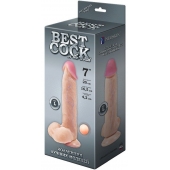 Телесный фаллоимитатор на присоске BEST COCK 7 - 20 см. - LOVETOY (А-Полимер)