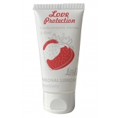 Лубрикант на водной основе с ароматом малины Love Protection Strawberry - 50 мл. - Lola Games - купить с доставкой в Якутске