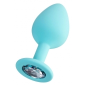 Мятная анальная втулка Brilliant с прозрачным кристаллом - 8 см. - ToyFa - купить с доставкой в Якутске