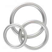Набор из 3 эрекционных колец под металл Metallic Silicone Cock Ring Set - Orion - в Якутске купить с доставкой