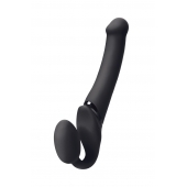 Черный безремневой вибрострапон Silicone Bendable Strap-On M - Strap-on-me - купить с доставкой в Якутске