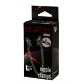 Черные зажимы на соски на цепочке BLAZE DELUXE NIPPLE CLAMPS - Dream Toys - купить с доставкой в Якутске