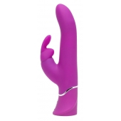 Лиловый вибратор Curve Thrusting Rechargeable Rabbit Vibrator - 24,1 см. - Happy Rabbit