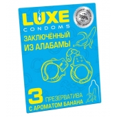 Презервативы  Заключенный из Алабамы  с ароматом банана - 3 шт. - Luxe - купить с доставкой в Якутске