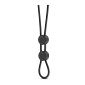 Черное двойное эрекционное лассо Silicone Double Loop Cock Ring - Blush Novelties - в Якутске купить с доставкой