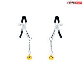 Оригинальные зажимы на соски с желтыми шариками - Notabu - купить с доставкой в Якутске Оригинальные зажимы на соски с желтыми шариками - Notabu - купить с доставкой в Якутске