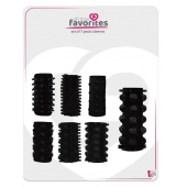 Набор из 7 черных насадок PENIS SLEEVES SET - Dream Toys - в Якутске купить с доставкой