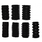 Набор из 7 черных насадок PENIS SLEEVES SET - Dream Toys - в Якутске купить с доставкой