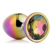 Голографическая анальная втулка с радужным кристаллом - 7,1 см. - Dream Toys - купить с доставкой в Якутске