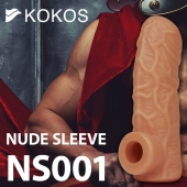 Телесная открытая насадка-реалистик с подхватом мошонки Nude Sleeve M - 12 см. - KOKOS - в Якутске купить с доставкой