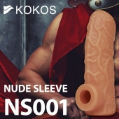 Телесная открытая насадка-реалистик с подхватом мошонки Nude Sleeve S - 10 см. - KOKOS - в Якутске купить с доставкой