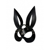 Черная кожаная маска зайки Miss Bunny - БДСМ Арсенал - купить с доставкой в Якутске