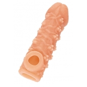 Телесная закрытая насадка с пучками шишечек Cock Sleeve Size S - 13,8 см. - KOKOS - в Якутске купить с доставкой