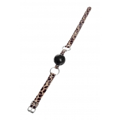 Черный кляп-шар на леопардовых ремешках Anonymo - ToyFa - купить с доставкой в Якутске Черный кляп-шар на леопардовых ремешках Anonymo - ToyFa - купить с доставкой в Якутске