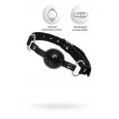 Черный кляп-шар на кожаных ремешках Anonymo - ToyFa - купить с доставкой в Якутске