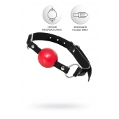 Красный кляп-шар на черных ремешках Anonymo - ToyFa - купить с доставкой в Якутске