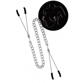 Регулируемые зажимы для сосков Sweet Caress Nipple Chain - Sweet Caress - купить с доставкой в Якутске Регулируемые зажимы для сосков Sweet Caress Nipple Chain - Sweet Caress - купить с доставкой в Якутске