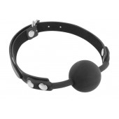 Черный силиконовый кляп-шарик на ремешках - Fetish Tentation - купить с доставкой в Якутске