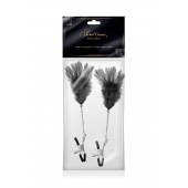 Зажимы для сосков с черными перьями Sweet Caress Feather Nipple Clumps - Sweet Caress - купить с доставкой в Якутске