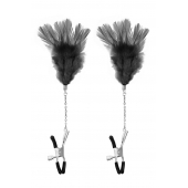 Зажимы для сосков с черными перьями Sweet Caress Feather Nipple Clumps - Sweet Caress - купить с доставкой в Якутске