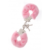 Металлические наручники с розовой меховой опушкой METAL HANDCUFF WITH PLUSH PINK - Dream Toys - купить с доставкой в Якутске