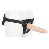 Пустотелый страпон Harness CLASSIC с бандажом - 19,5 см. - LOVETOY (А-Полимер) - купить с доставкой в Якутске