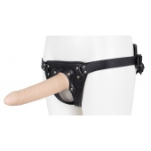 Пустотелый страпон Harness CLASSIC с бандажом - 19,5 см. - LOVETOY (А-Полимер) - купить с доставкой в Якутске