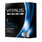 Презервативы VITALIS PREMIUM delay   cooling с охлаждающим эффектом - 3 шт. - Vitalis - купить с доставкой в Якутске