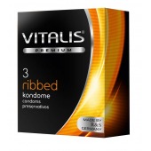 Ребристые презервативы VITALIS PREMIUM ribbed - 3 шт. - Vitalis - купить с доставкой в Якутске