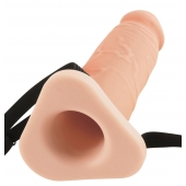 Телесный реалистичный фаллоимитатор с полостью Silicone Hollow Extension - 20 см. - Pipedream - купить с доставкой в Якутске