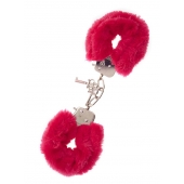 Металлические наручники с красной меховой опушкой METAL HANDCUFF WITH PLUSH RED - Dream Toys - купить с доставкой в Якутске