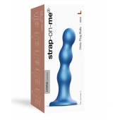 Голубая насадка Strap-On-Me Dildo Plug Balls size L - Strap-on-me - купить с доставкой в Якутске